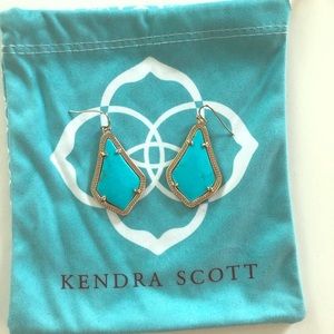 Kendra Scott Alex Gold Drop earrings.
